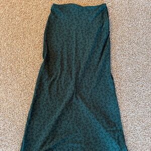 XXS High-Rise Floral Green Hollister Maxi Skirt